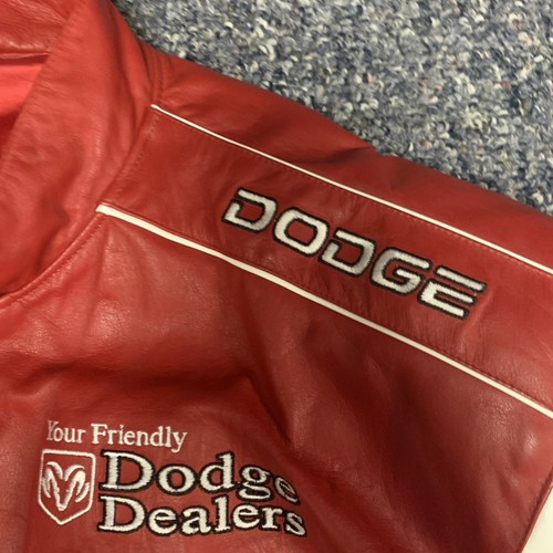 Vintage Red Dodge Ram Racing XXL Leather Jacket Bill Elliott #9 NASCAR JH Design - Picture 13 of 22