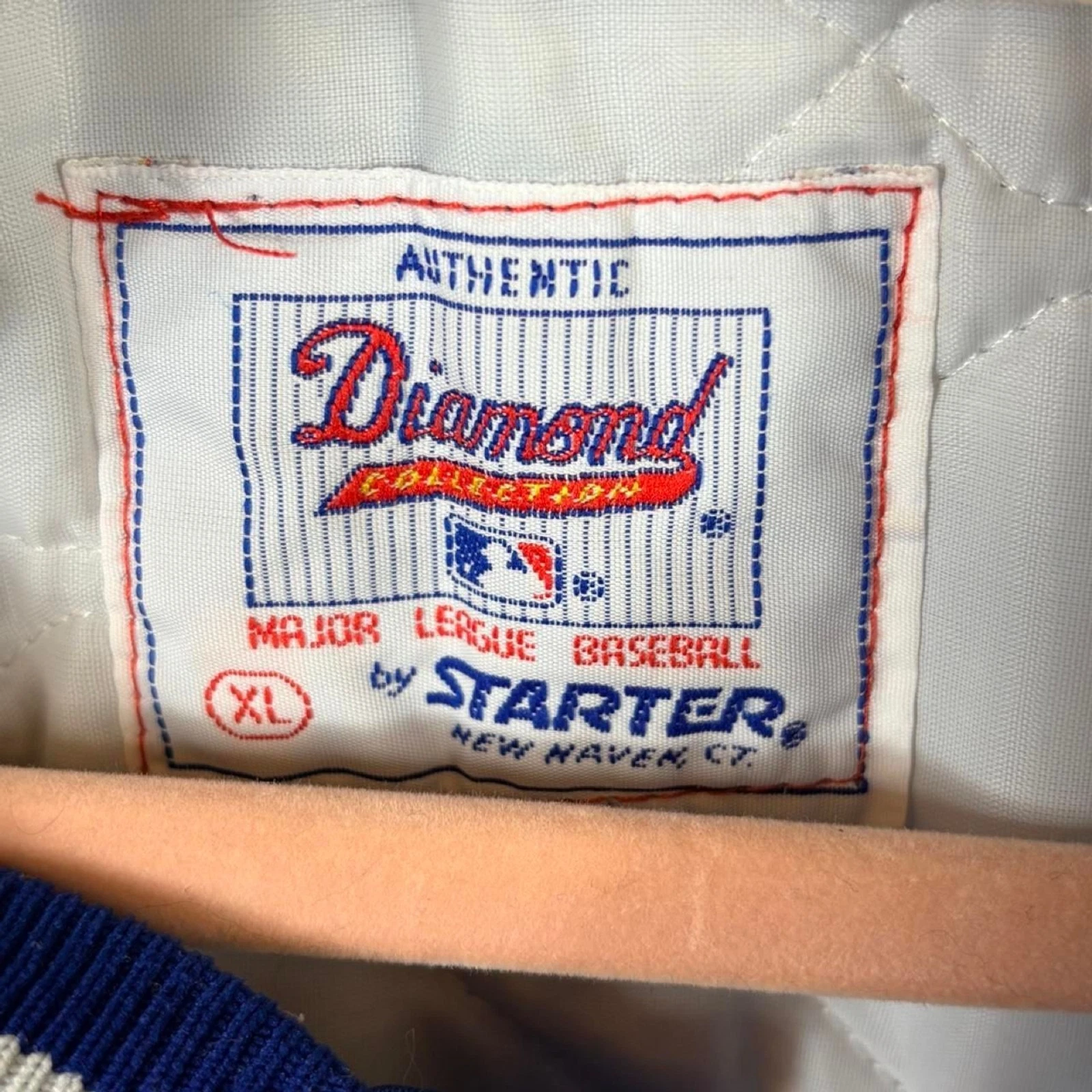 Rare Vintage LA Dodgers Starter Satin Bomber Jacket MLB Blue White XL 90s image 3