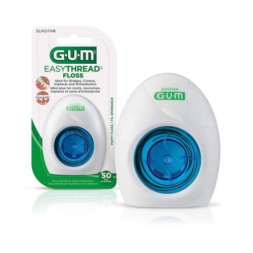 GUM Easythread filo interdentale - filo interdentale espandente per bretelle ponti e - Foto 8 di 12