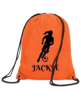 Mädchen Fußball Tasche Kordelzug personalisiert PE Kit Fitness Schule Sport Kinder Team 