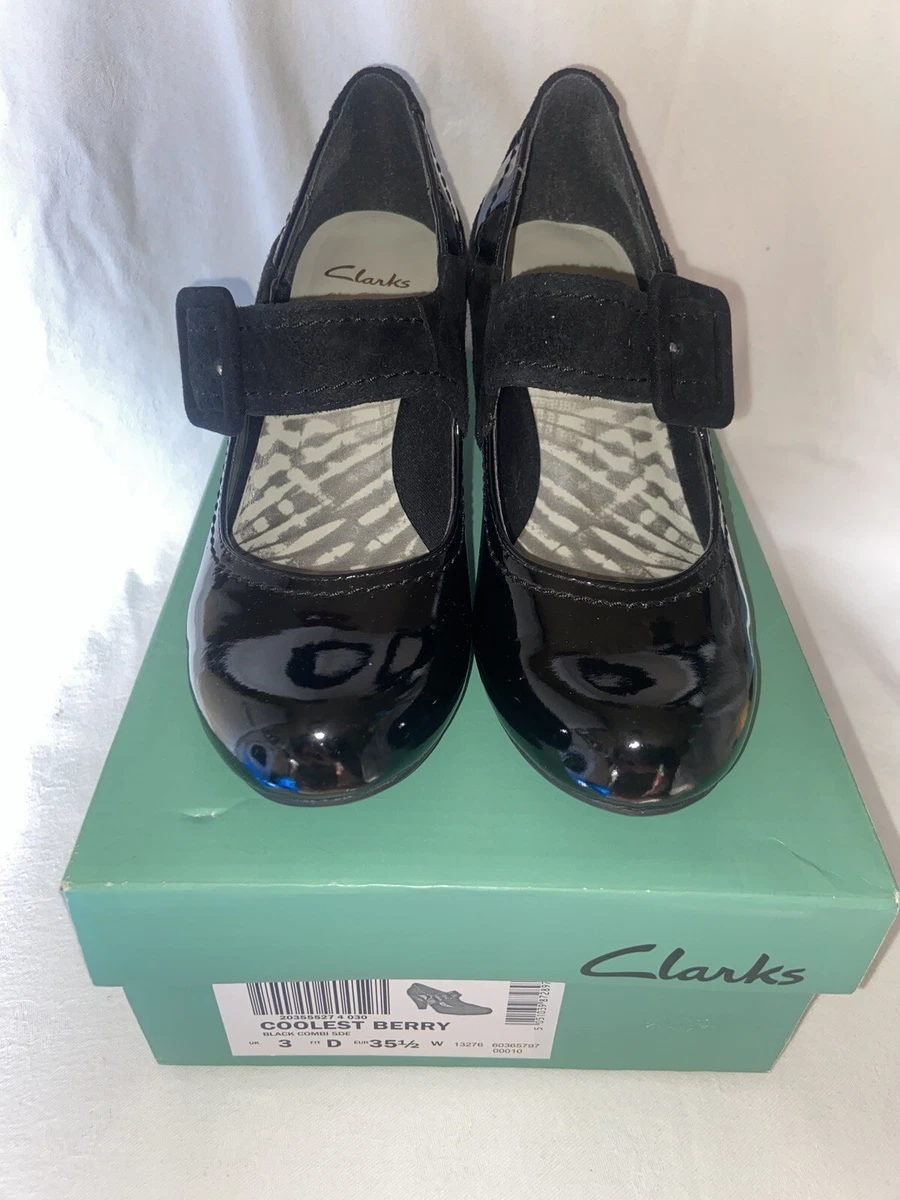 Dancing Party Work Clarks Size 3 Ladies Collect Berry Black Buckle Shoes