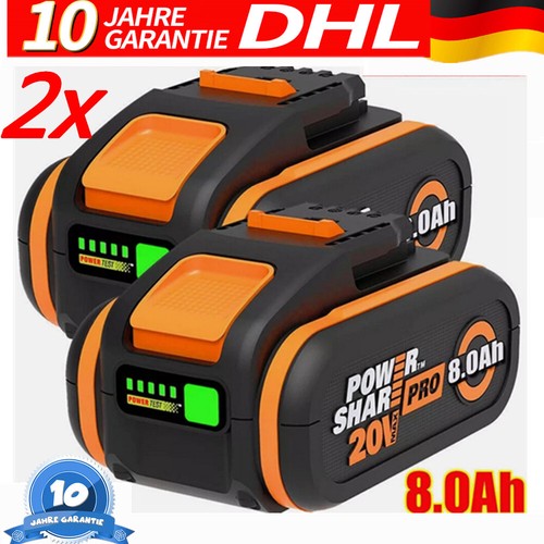 2 x batterie lithium-ion 8,0 Ah 20 V pour Worx Power WA3553 WA3550 WA3551.1 WA3572 DHL - Photo 18/19