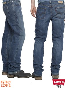 Levi's 752 Mens Blue Straight Jeans W32 L28 | Fabb Fashion