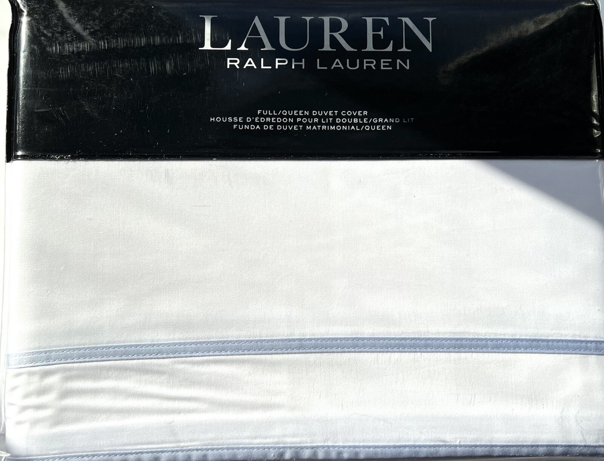 Ralph Lauren Queen size 布団 Ralph Lauren Spencer Cotton Sateen BLUE CORNFLOWER Border
