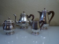 Christofle gro&szlig;ers Art-Deco Kernst&uuml;ck Kaffeekern 4 Teile versilbert TOP !