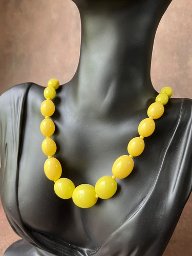 Collar vintage años 60 amarillo verde cuentas - Imagen 5 de 7