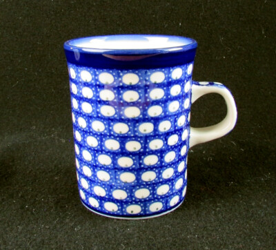 Ceramika Artystyczna Boleslawiec Handmade in Poland Tea Coffee Mug Cobalt blue