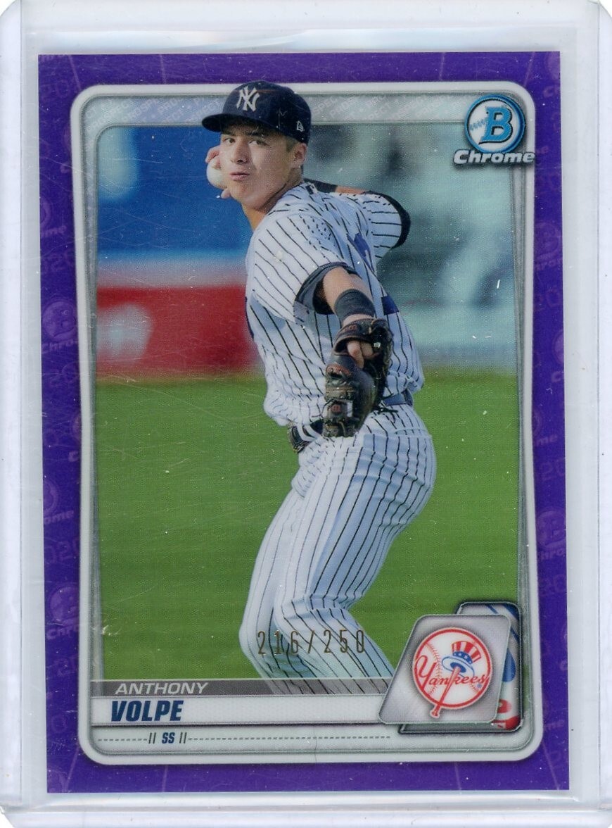 2020 Bowman Draft Chrome Purple Refractor /250 Anthony Volpe #BD-178