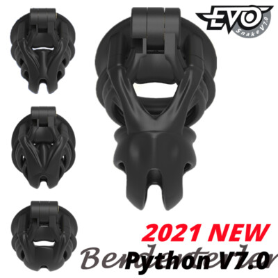 2021 New Python V7.0 3D EVO Cage Mamba Male Chastity Device Double-Arc Cuff Ring