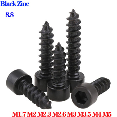 8.8 Black Zinc Hexagon Socket Cap Self Tapping Screws Allen Cap Sheet/Wood Screw