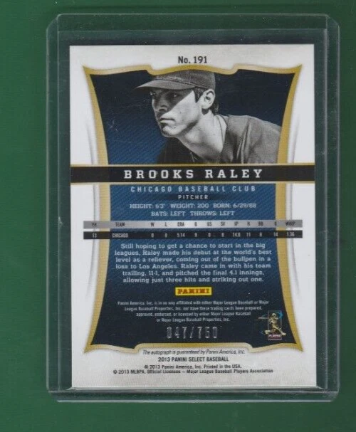 2013 Panini Select Rookie Auto /750 # 191 Brooks Raley - Image 2 of 2
