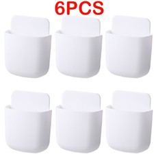 6x Wall Mounted Smart TV Remote Control Holder Home Offices Organiser Case White