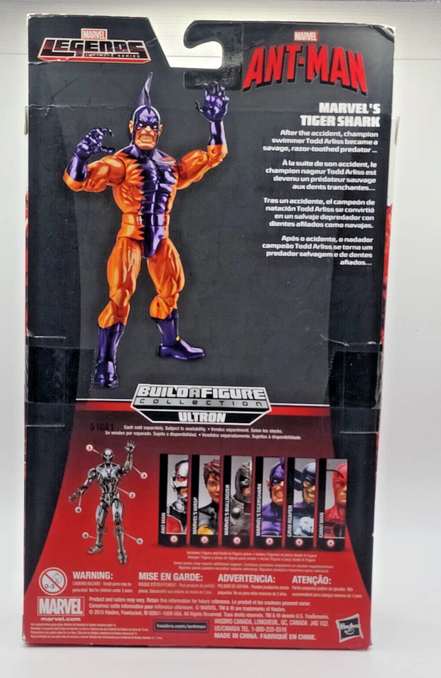 Figura de acción Marvel Legends Ant-Man Infinite Series Tiger Shark 6" - Ultron BAF Foto 3 de 4