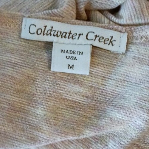 Coldwater Creek T Shirt Orange Floral Long Sleeve Semi Sheer Womens Size M - Picture 5 of 7