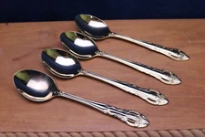 Hanford Forge Pierced Rose Versailles Gold Stainless 4 Soup Spoons Replacement