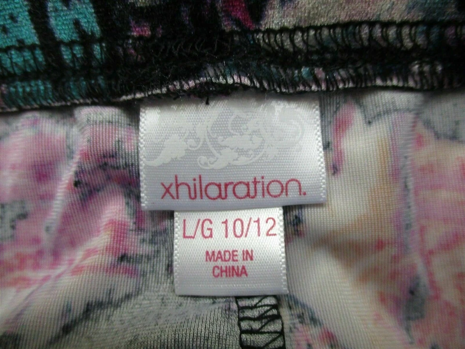 Новый XHILARATION брюки молодежный размер L повседневный комфорт мульти цветочный - Изображение 4 из 4