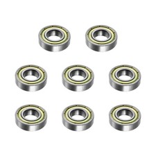 10x22x6mm Deep Groove Ball Bearings Double Shield Carbon Steel Bearings, 8Pcs