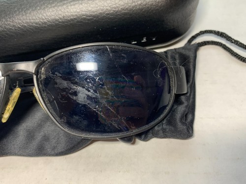 Vintage Gargoyles Moto Matte Black Oval Metal Sunglasses Japan Frames Only - Picture 3 of 12