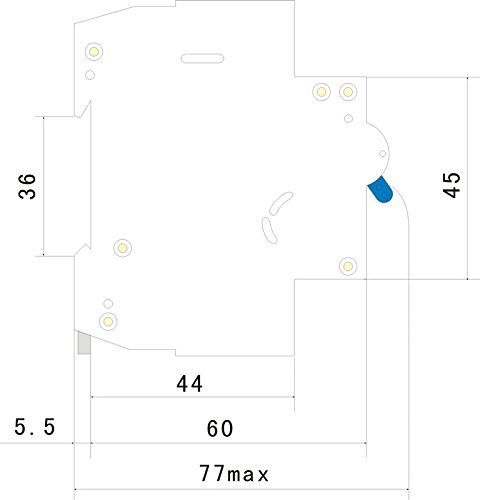 120V AC Shunt Trip Din Rail Screws 2-Pole Miniature Circuit Breaker B/C/D Curve