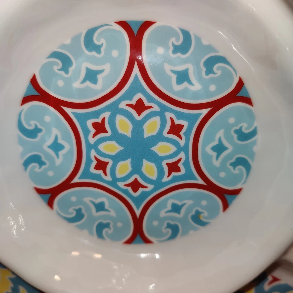 Tommy Bahama Mandala Medallion Tray Serving Melamine Chip Dip Red Summer  - Image 4 of 4
