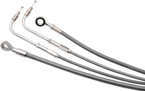 Burly Brand 10" T-Bar Cable Kit - Black Vinyl For 1" Handlebar Risers (B30-1135)