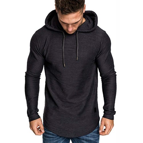 Herren Muskel Hoodie Slim Fit Langarm T-Shirts Sport Gym Kapuzenpullover Tops - Bild 15 von 18