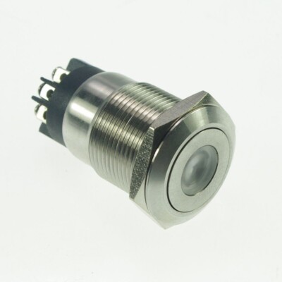 19mm Stainless Steel Dot illuminated   Push Button Switch  1NO 1NC Screw #E1