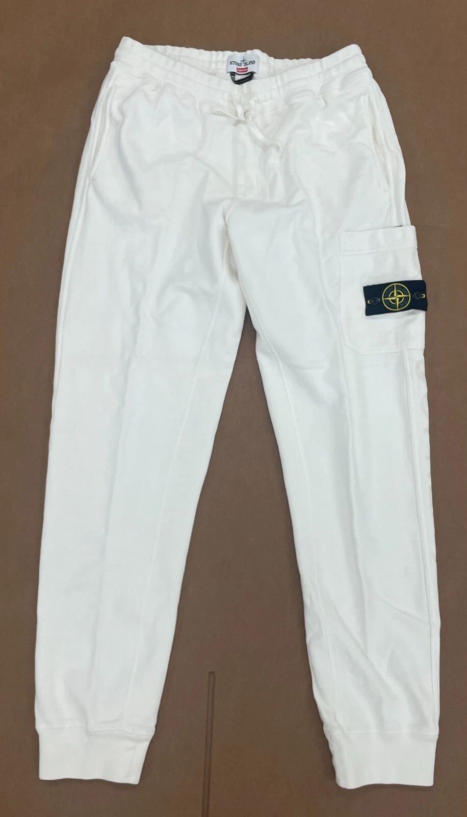 PANTALON DE SURVÊTEMENT FW14 SUPREME X STONE ISLAND BLANC TAILLE XL (#81