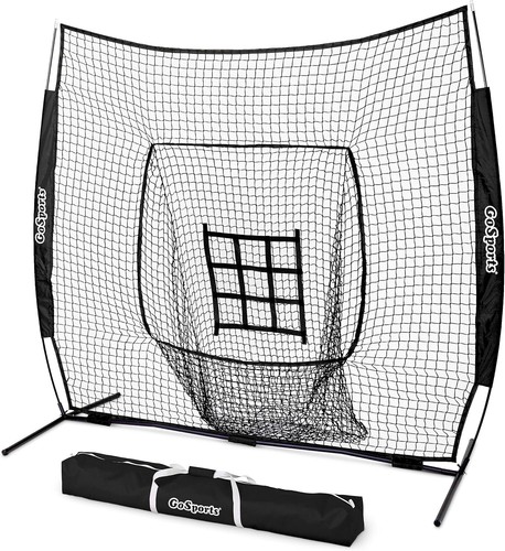 7 ft x 7 ft Baseball & Softball Practice Hitting & Pitching Net with Bow Type... - Picture 2 of 7