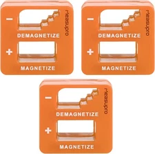 Demagnetizer and Magnetizer - Orange - 3 Pack - for Screwdrivers Tips, and Bits