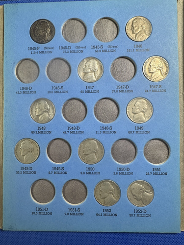 31 monedas Jefferson Nickels 1938-1961 en soporte - Imagen 3 de 5