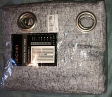 2 jinchan Curtains Grayish Black Linen Textured Drapes Panels 50 X 72