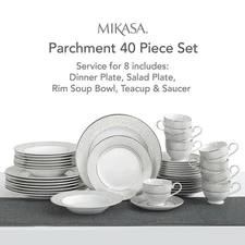Mikasa Parchment 40 Pc. Dinnerware Set, Service for 8, China Set