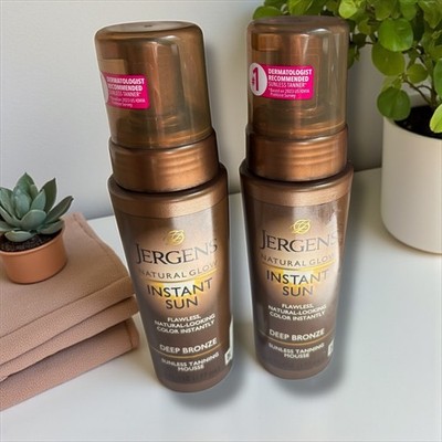 Jergens Natural Glow Instant Sun Deep Bronze Sunless Tanning Mousse - 2 Pack