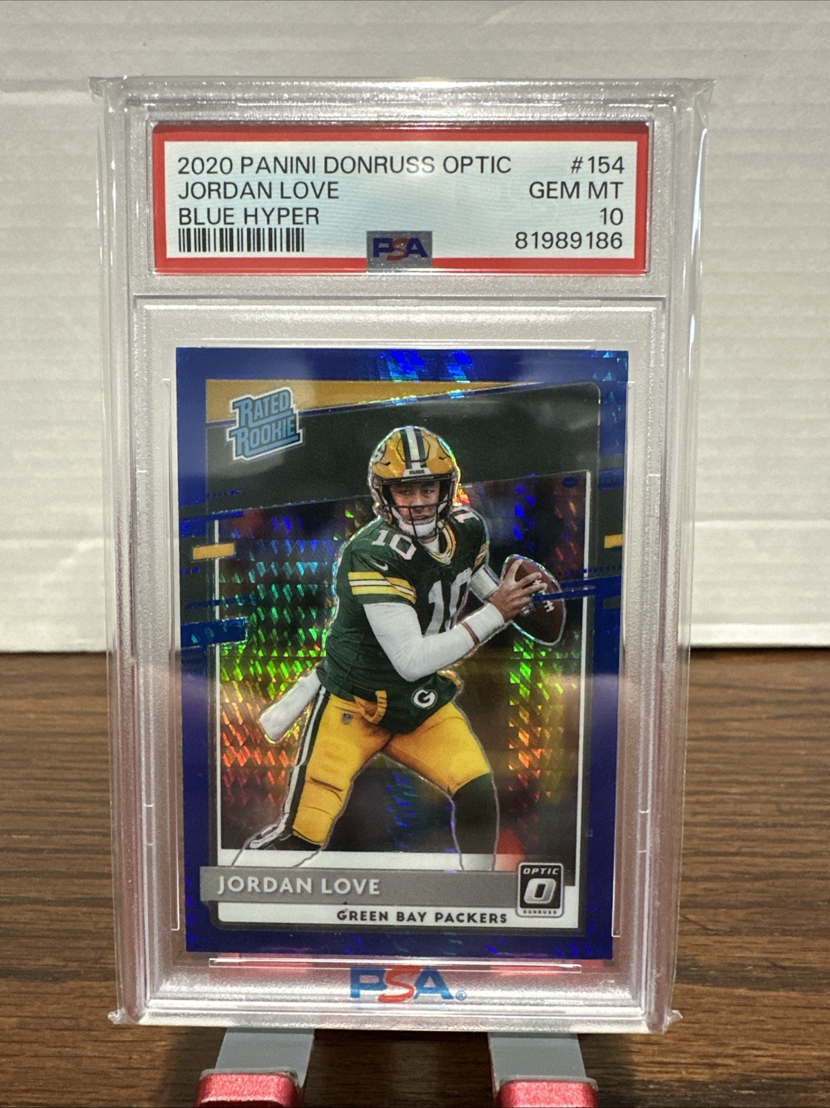 Jordan Love Panini Donruss Optic #154 Blue Hyper