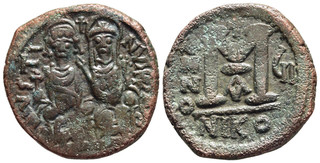 FITZ BYZANTINE EMPIRE JUSTIN II and SOPHIA FOLLIS NICOMEDIA 28mm 13 66g ±GJL1674