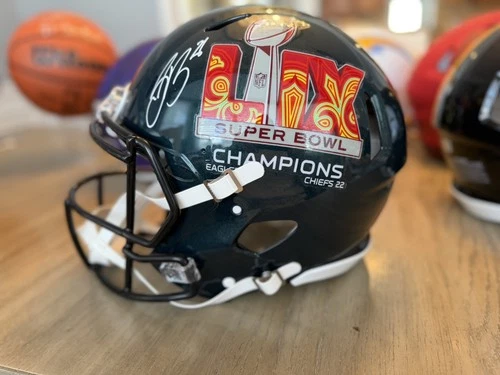 Saquon Barkley Signed Eagles Super Bowl 59 LIX FS Authentic Speed Helmet Beckett