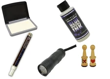 Opticz Blacklight Reactive Invisible Blue Ink Hand Stamping Marking Variety Kit
