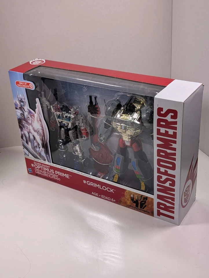 Transformers Silver Knight Optimus Prime & Grimlock Target Exclusive (2014) NIB  - Image 3 of 4
