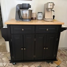Kitchen Trolley Storage Cabinet Island Cart Dining Room Furniture 2 Drawers