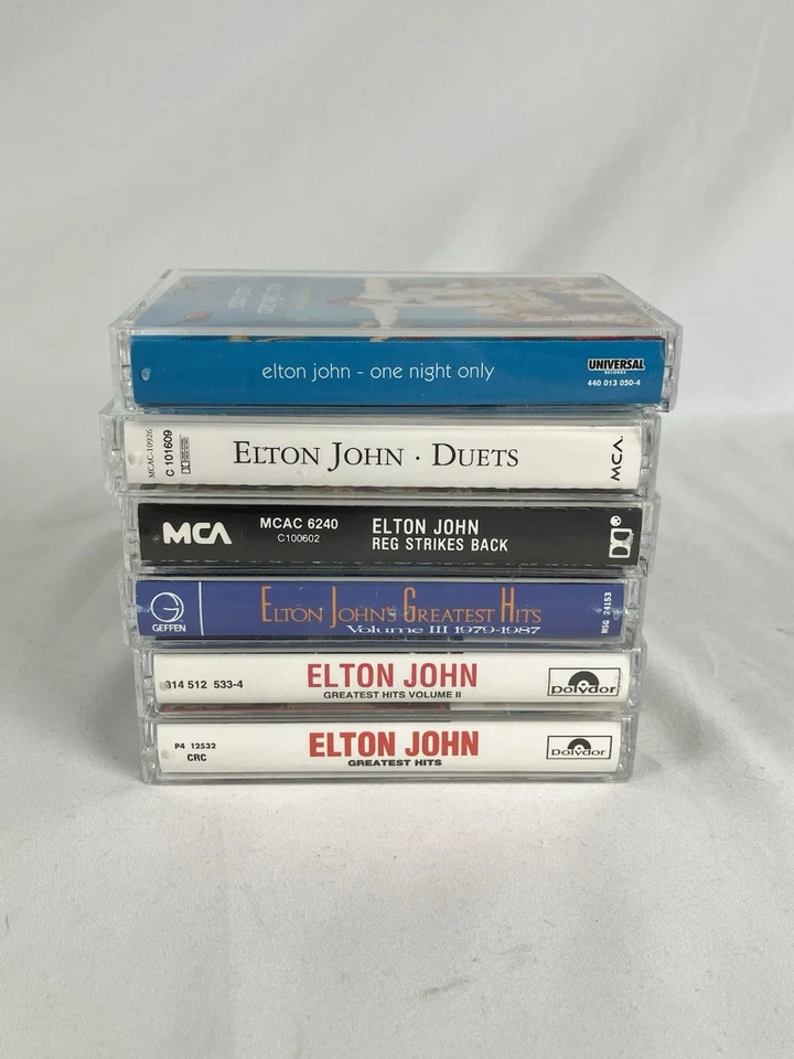 ELTON JOHN Cassette Tape Lot x6 Greatest Hits 1 2 3 Duets One Live Reg Strikes - Image 2 of 4