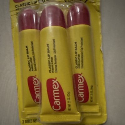 Carmex Classic Medicated Lip Balm 3 Tubes 0.35 oz Each Protectant Balm