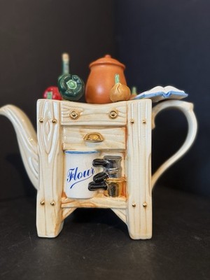 VINTAGE THE TEAPOTTERY ENGLAND REG DESIGN 94 COG AU VIN BUTCHER BLOCK RARE