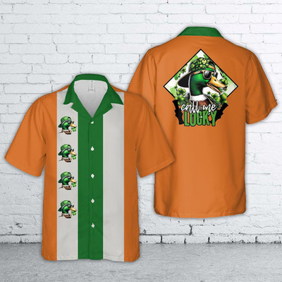 Funny St Patrick's Day Hawaiian Shirt Irish Shamrock Party Luck Men's Gift