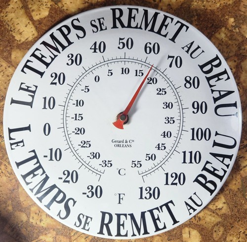 Gerard & Cie 11 inch round Dial Analog Thermometer WORKING