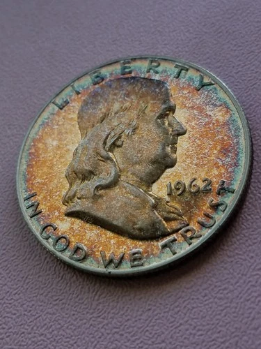 1962 Proof Franklin Half Dollar Monster Toning Beautiful!