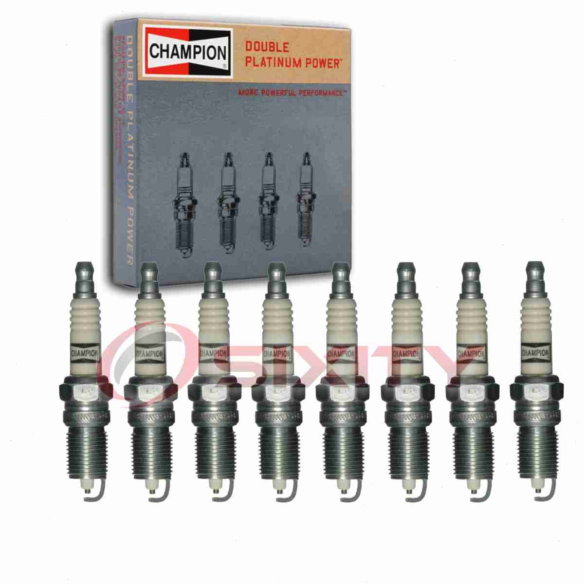 8 pc Champion Double Platinum Spark Plugs for 2006-2009 Chevrolet xu