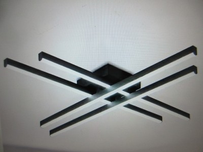 Henveton Essel 23.62 in. 4-Light Black LED Semi-Flush Mount Ceiling Light