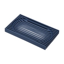Soap Dish with Drainage Self Draining Bar Soap Case Saver Grid Design Blue