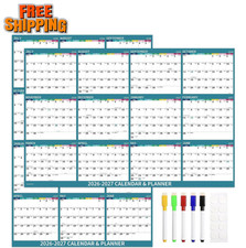 48" x 32" Dry Erase Calendar 2026-2027 Large Dry Erase Calendar for Wall Yearly